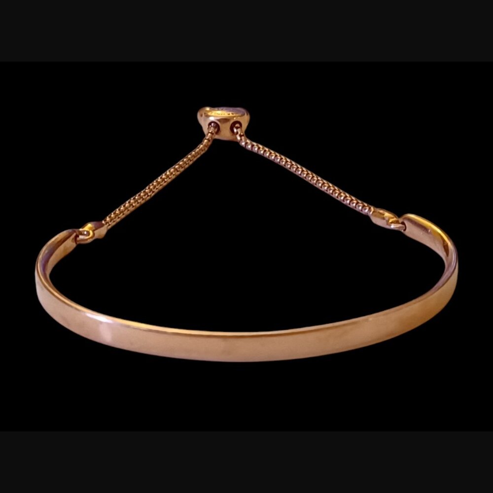 Monica Vinader Fiji Chain Engravable Sterling Silver Rose Gold Bracelet 6.75"